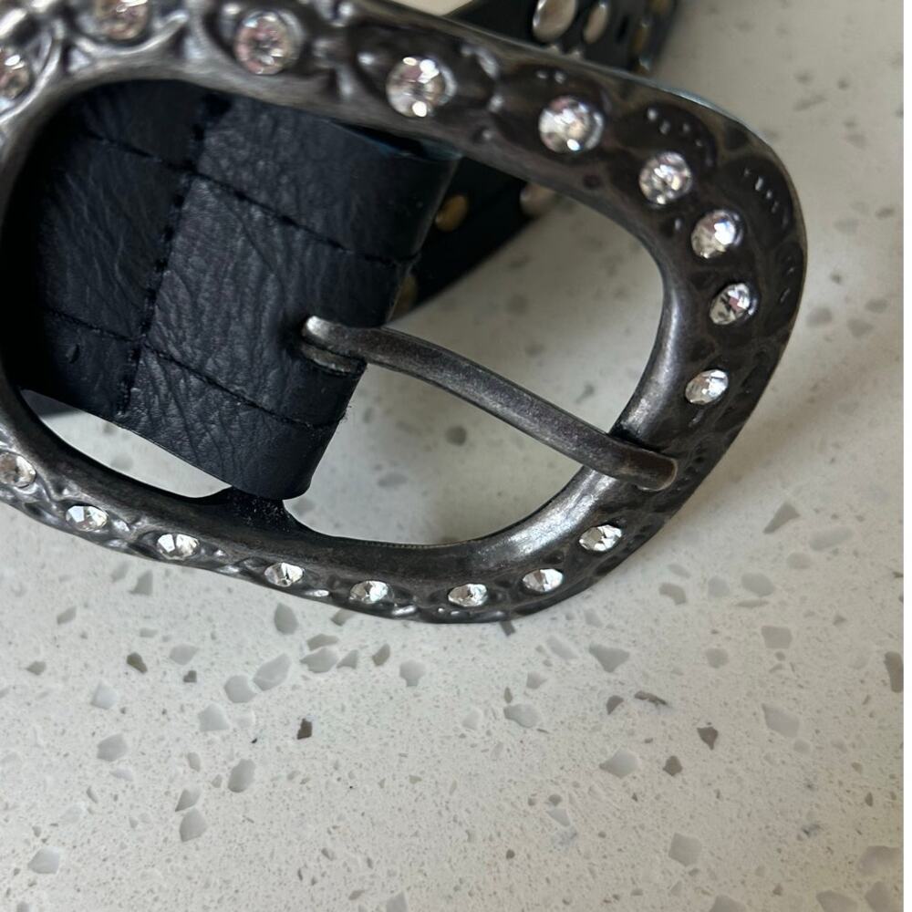 Western Black Bling Belt - Picture 5 of 8